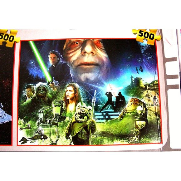 STAR WARS Puzzle 500 pc Millennium Falcon Darth Vader Emperor Han Solo 2 in 1 - Picture 4 of 8